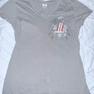 Harley-Davidson Women's Tee with Flag Design